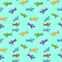 vector seamless pattern for children Aircraft
