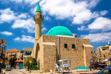 Sinan Basha Mosque in the old town of Acre - obrazy, fototapety, plakaty