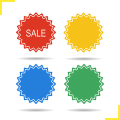 Sale stickers in different colors