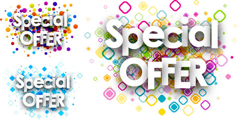 Special offer colour backgrounds.