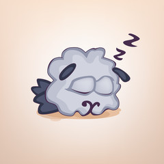 Vector  Illustration  with cartoon sheep sleeps on the stomach.