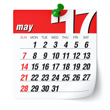 May 2017 - Calendar