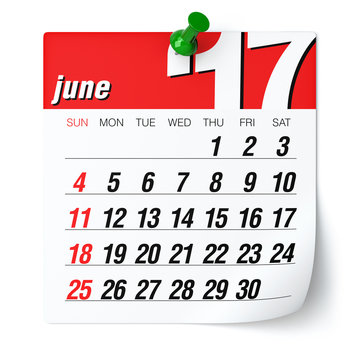 June 2017 - Calendar