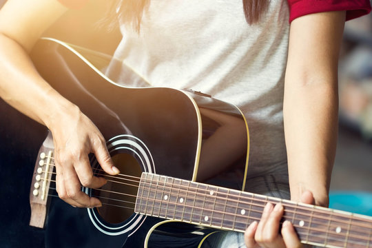 Guitarist on stage for background