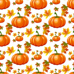 Halloween seamless pattern. Background with pumpkin.