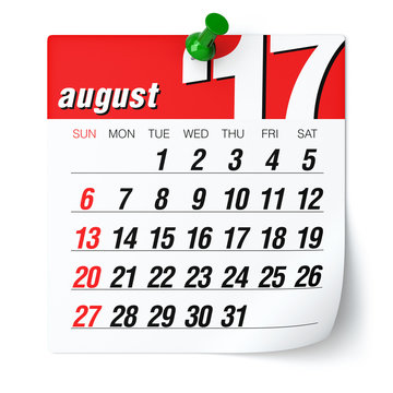 August 2017 - Calendar