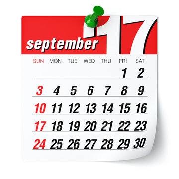 September 2017 - Calendar