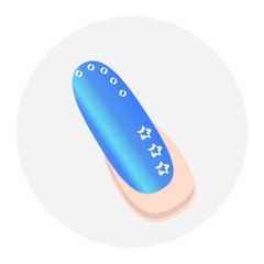 Nageldesign mit weiße Sterne