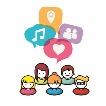 Group of people communication illustration
