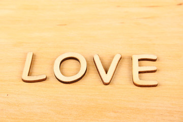 Wooden text Love