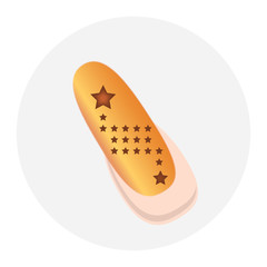 Nageldesign Gold-Orange mit Sternen