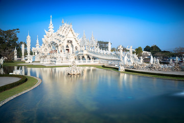 Fototapeta na wymiar Wat Rong Khun (White temple), The famous temple of Chiang rai Thailand