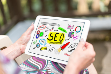 Seo concept on a tablet