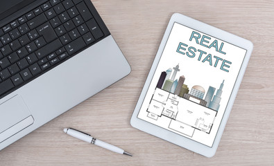 Real estate concept on a digital tablet