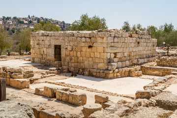 Ruins of an ancient synagogue in the Biblical Shiloh, Israel