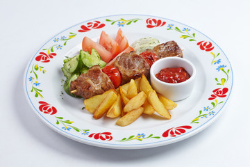 kebab with vegetables