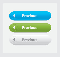 Set of vector web interface oval buttons. Previous.