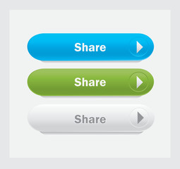 Set of vector web interface oval buttons. Share.