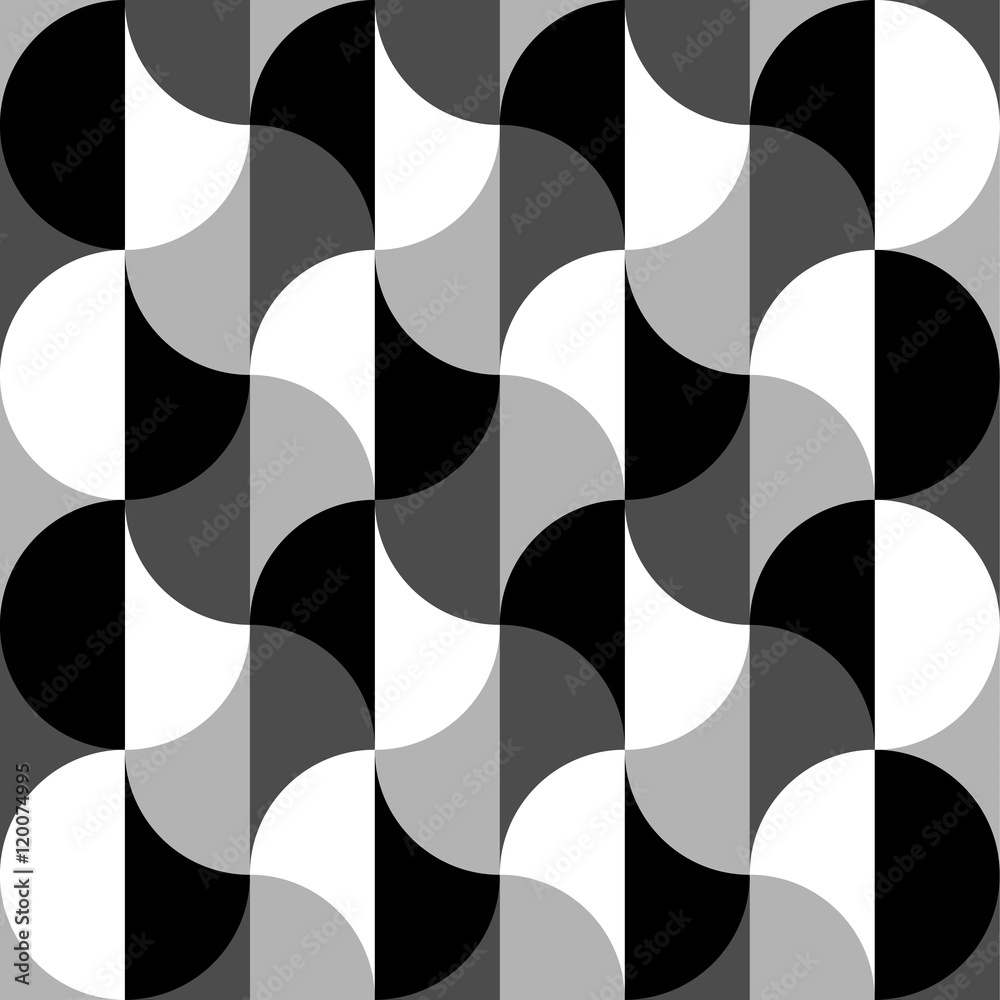 Poster geometric black and white pattern / background. seamlessly repea