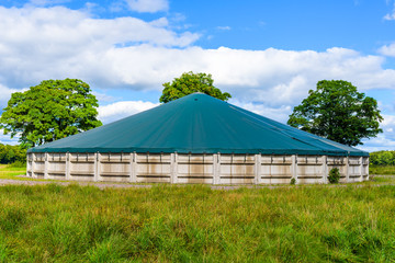 After chamber for anaerobic digestion where solids are stored to cool down before being spread as fertilizer on the farmland.