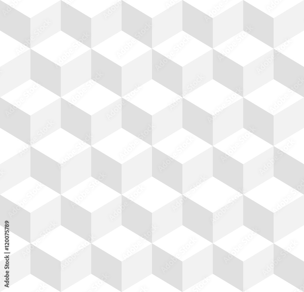 Poster 3d cubes tricolor geometric background - seamlessly repeatable