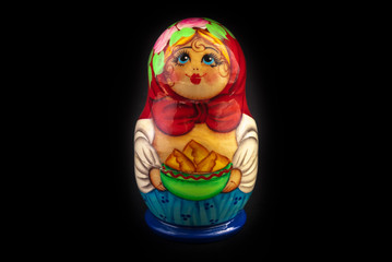 Matryoshka isolated on black background
