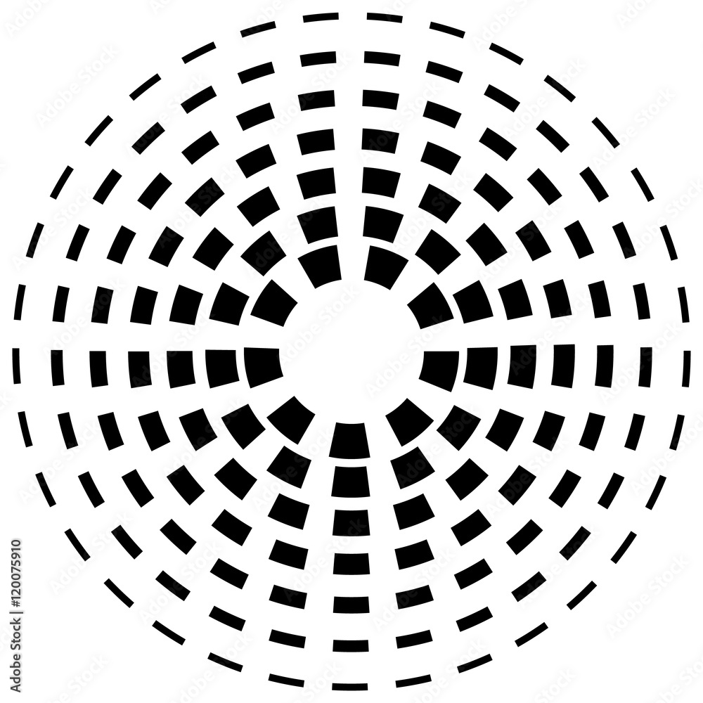 Leinwandbilder concentric dashed line circles - abstract geometric element on w