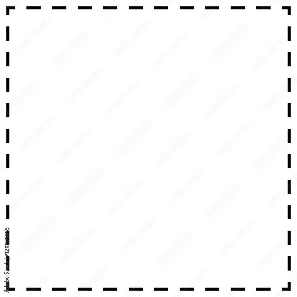 Poster dashed line squares. thin and thick lines. cut lines, square cut