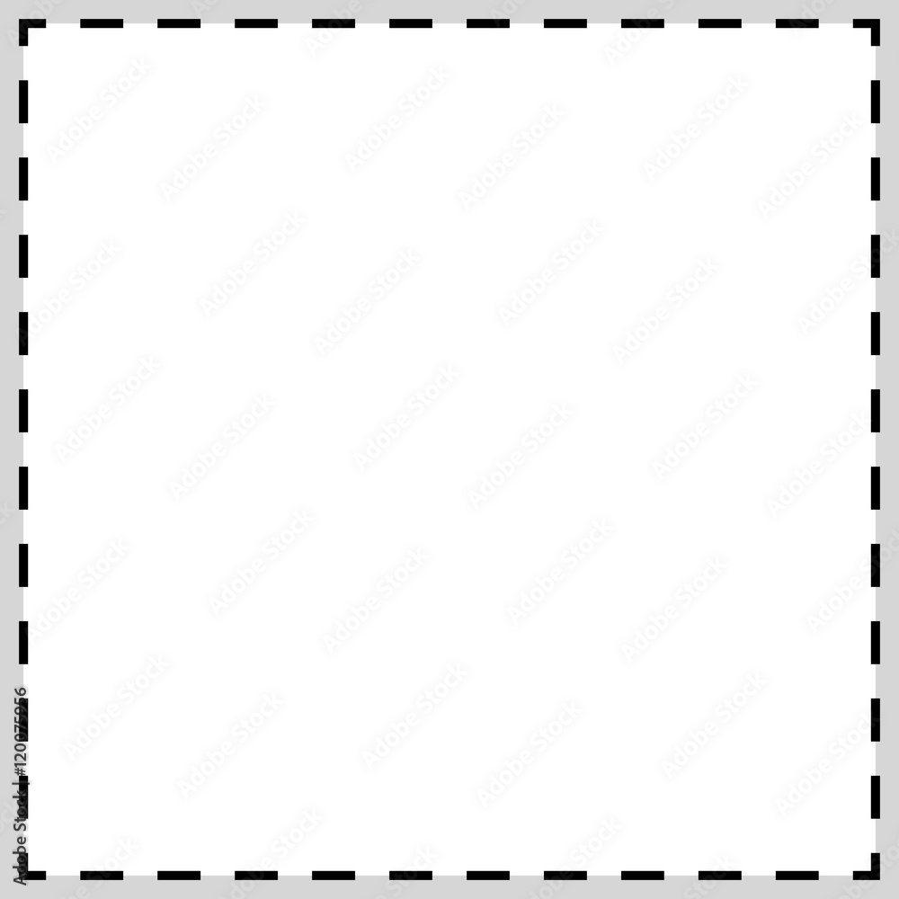 Poster dashed line squares. thin and thick lines. cut lines, square cut