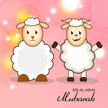 Eid-ul-adha greeting card with sheep.