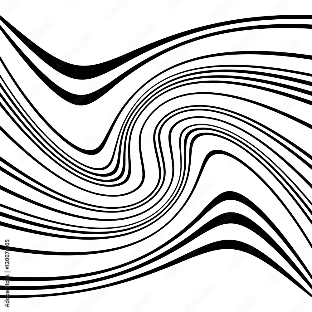 Poster Geometric lines pattern with distortion. abstract non-figural il