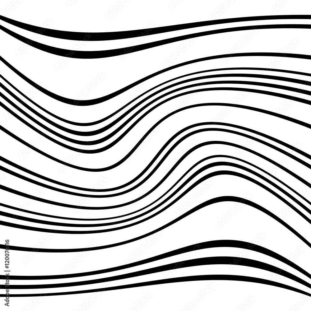 Poster Geometric lines pattern with distortion. abstract non-figural il