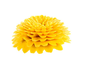 pumpkin carved flower (Thai pattern) on white background