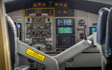 Cocpit of small plane