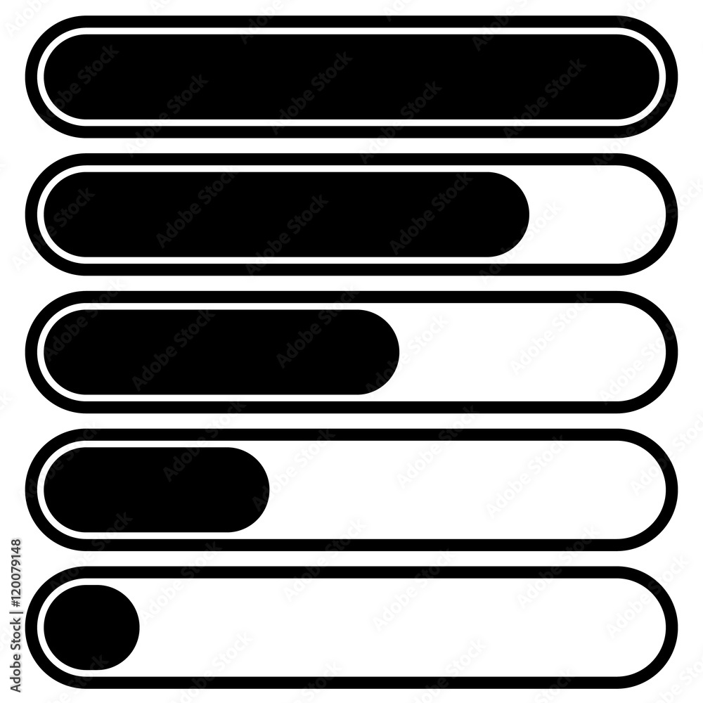 Aufkleber 5-step progress, load bars in sequence. step, phase, level, comp