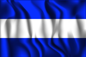 Flag of El Salvador. Rectangular Shape Icon with Wavy Effect