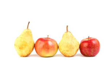 Apple and Pear isolated on white