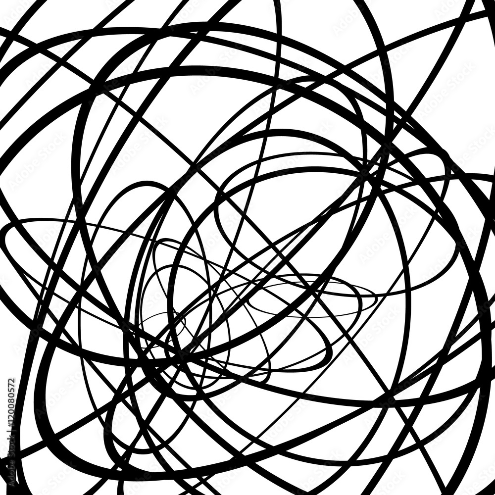 Poster random circles, ovals forming squiggly lines. abstract artistic