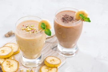 Banana and chocolate milkshake