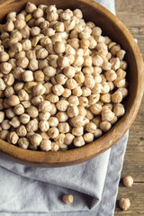Raw organic chickpeas