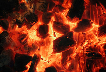 Decaying red coals
