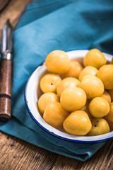 Naklejka na ściany i meble yellow plums fresh from orchand