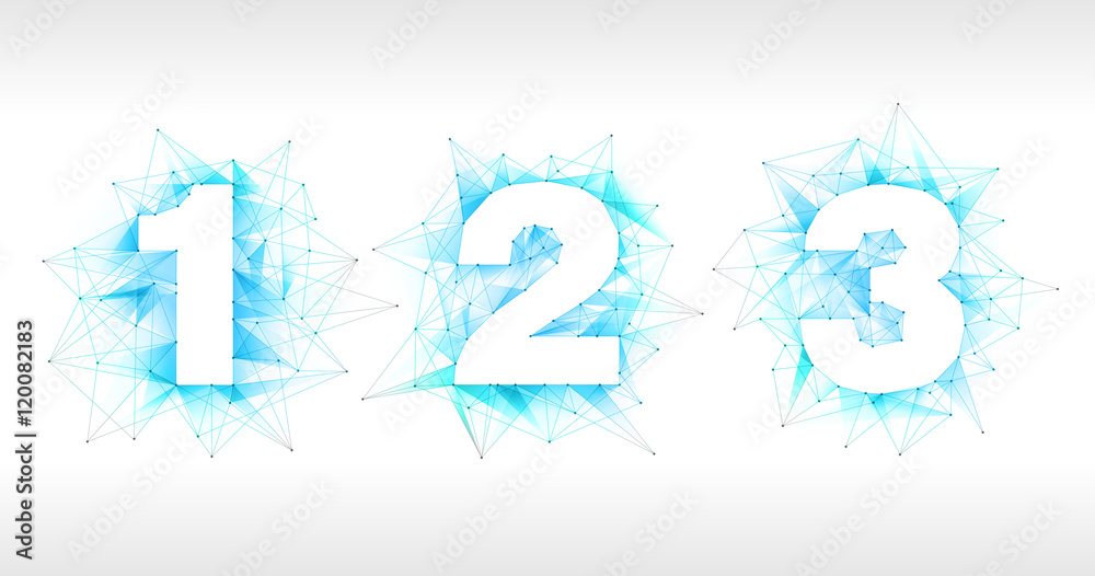 Aufkleber mesh numbers - high detail eps10 vector mesh concept