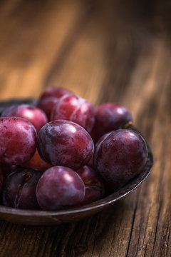 purple plums from orchand