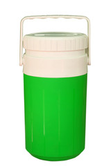 green vacuum bottle white background