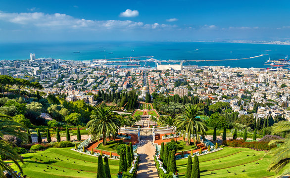 View over the Bahai Gardens in Haifa