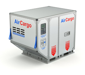 Air cargo container with metal pallet 