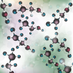 3D alcohol molecules background