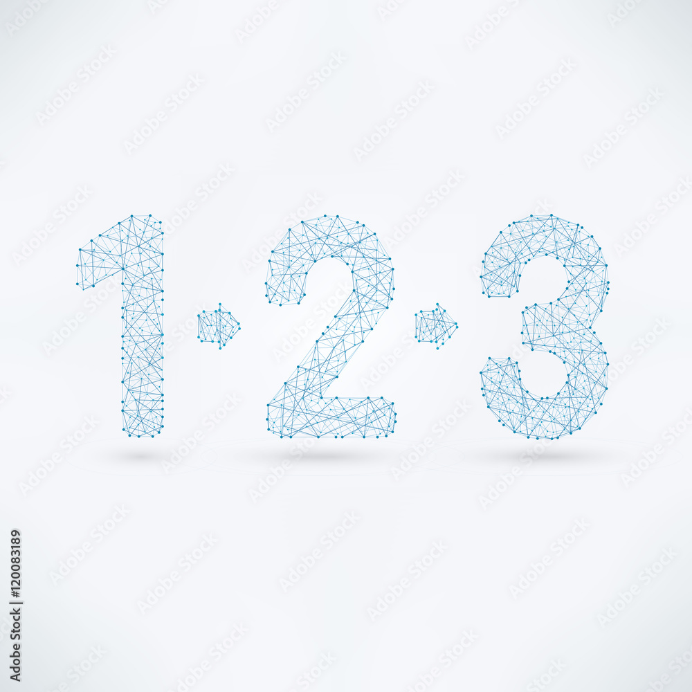 Aufkleber three easy steps - high detail eps10 vector mesh