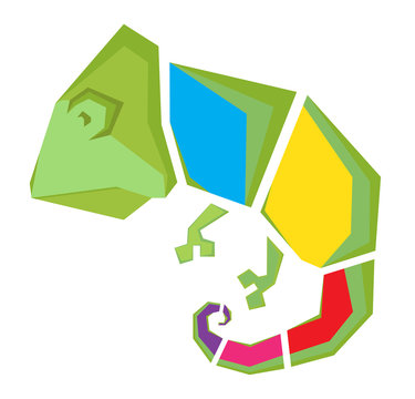 Stylized vector image of an chameleon